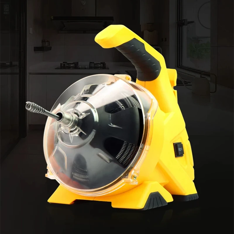 220V Drain Cleaner for 20–50MM Pipes; Electric Drain Cleaner with Foot Switch; Drain Cleaner for Floor Drains
