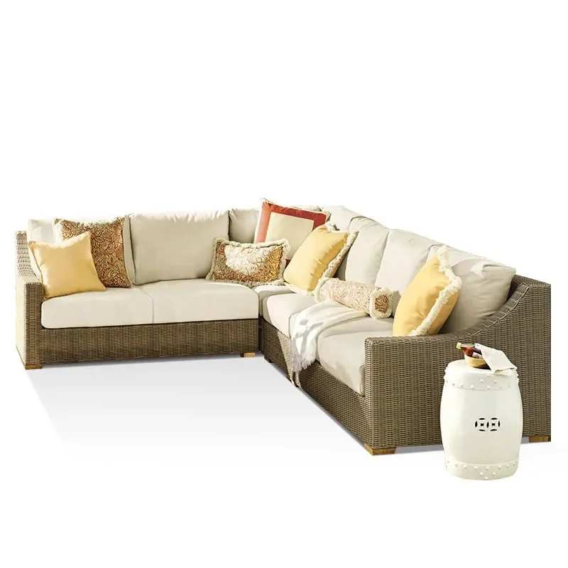 

Outdoor Sofa Leisure Rattan Sofa Outdoor Courtyard Bar Villa Terrace Scenic Area Public Place Rattan Art Furniture