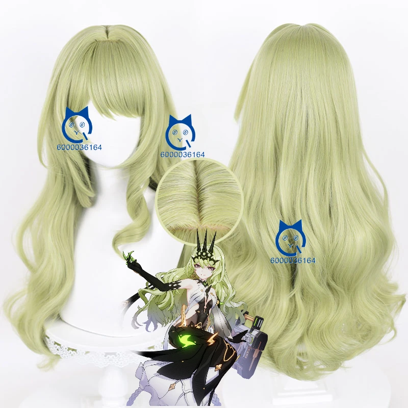 

Honkai Impact 3 Mobius Cosplay Wig 80cm Long Pale Lime Green Curly Heat Resistant Synthetic Game Halloween Party Anime Expo Wig