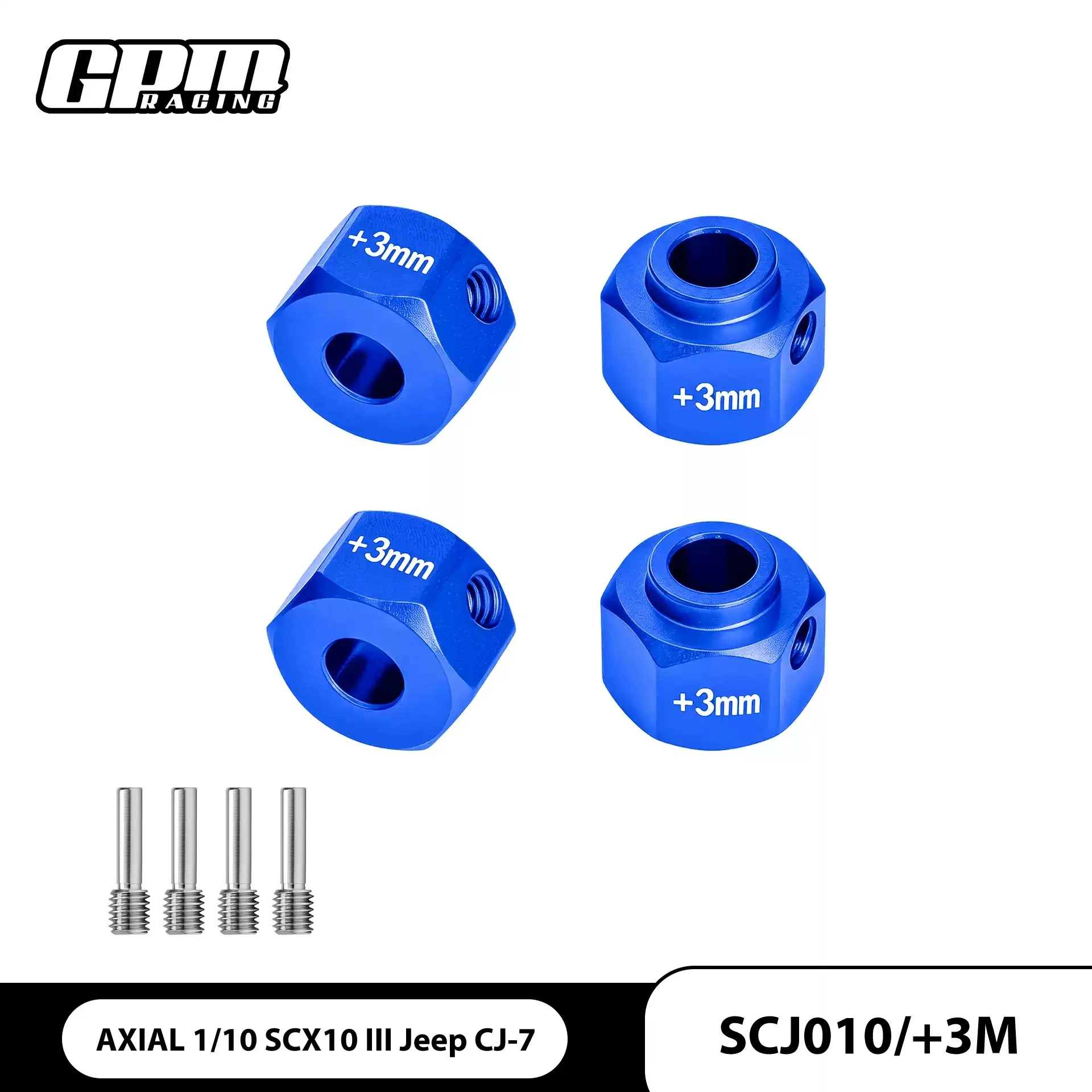 AXIAL 1/10 SCX10 III CJ-7 aluminum alloy 12MM hexagonal joint with unilateral widening of 3MM