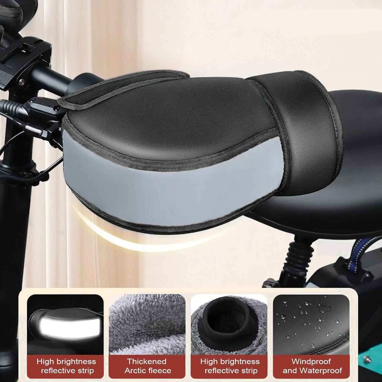 

Motorcycle Handlebar Muffs Waterproof Motorbike Handlebar Mitts Waterproof Scooter Grip Warming Mitts For Adults Winter Riders