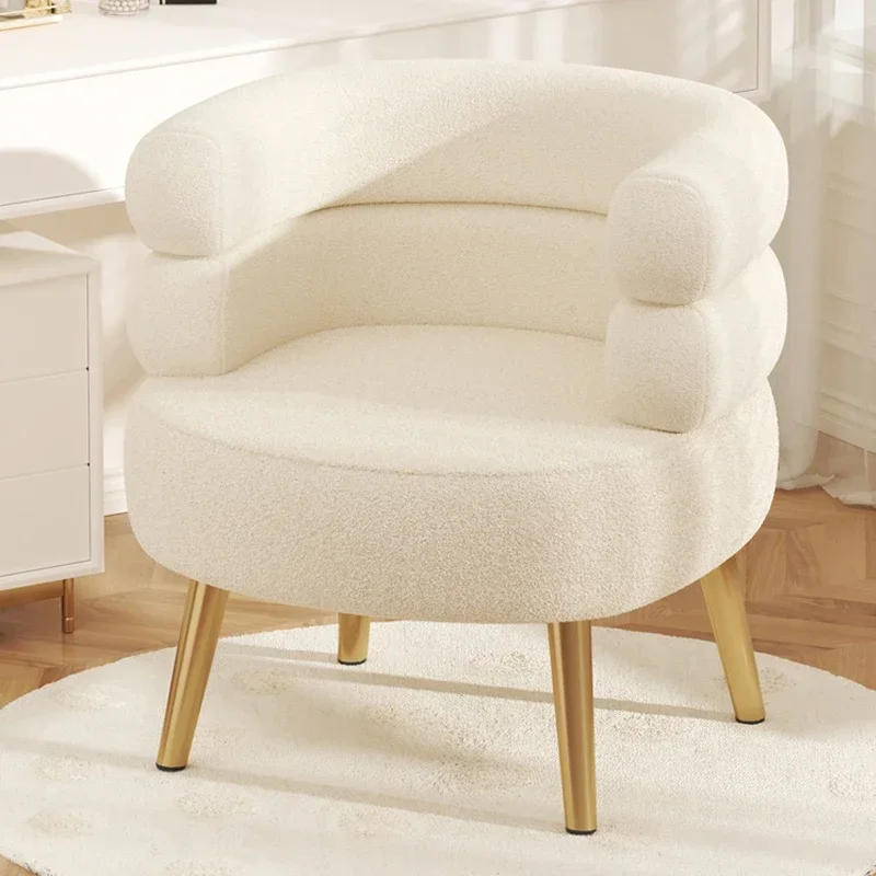 Modern Living Room1-Person Sofa Comfortable Bedroom Fluff Armchair Nordic Simple Nail Salon Makeup Chair Dressing Table Stool