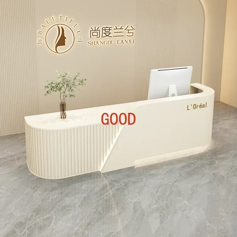 Reseption Desk Modern Luxury Furniture Office Reception Business Counter Long Restaurant Front Table Empfangstheke Center Bank