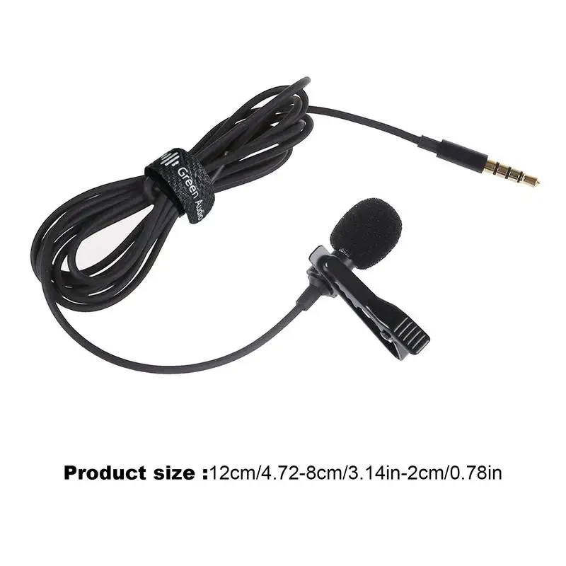 Micrófono de solapa mini 3.5mm para teléfono móvil PC laptop con cable para grabación 6