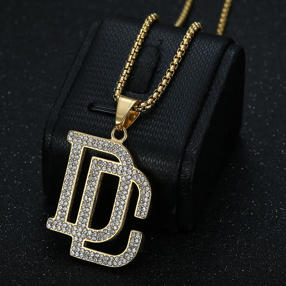 

2025 New Fashion Men's Stainless Steel Zircon Dream Catcher Pendant Necklace, Hip Hop Punk Party Fashion Jewelry