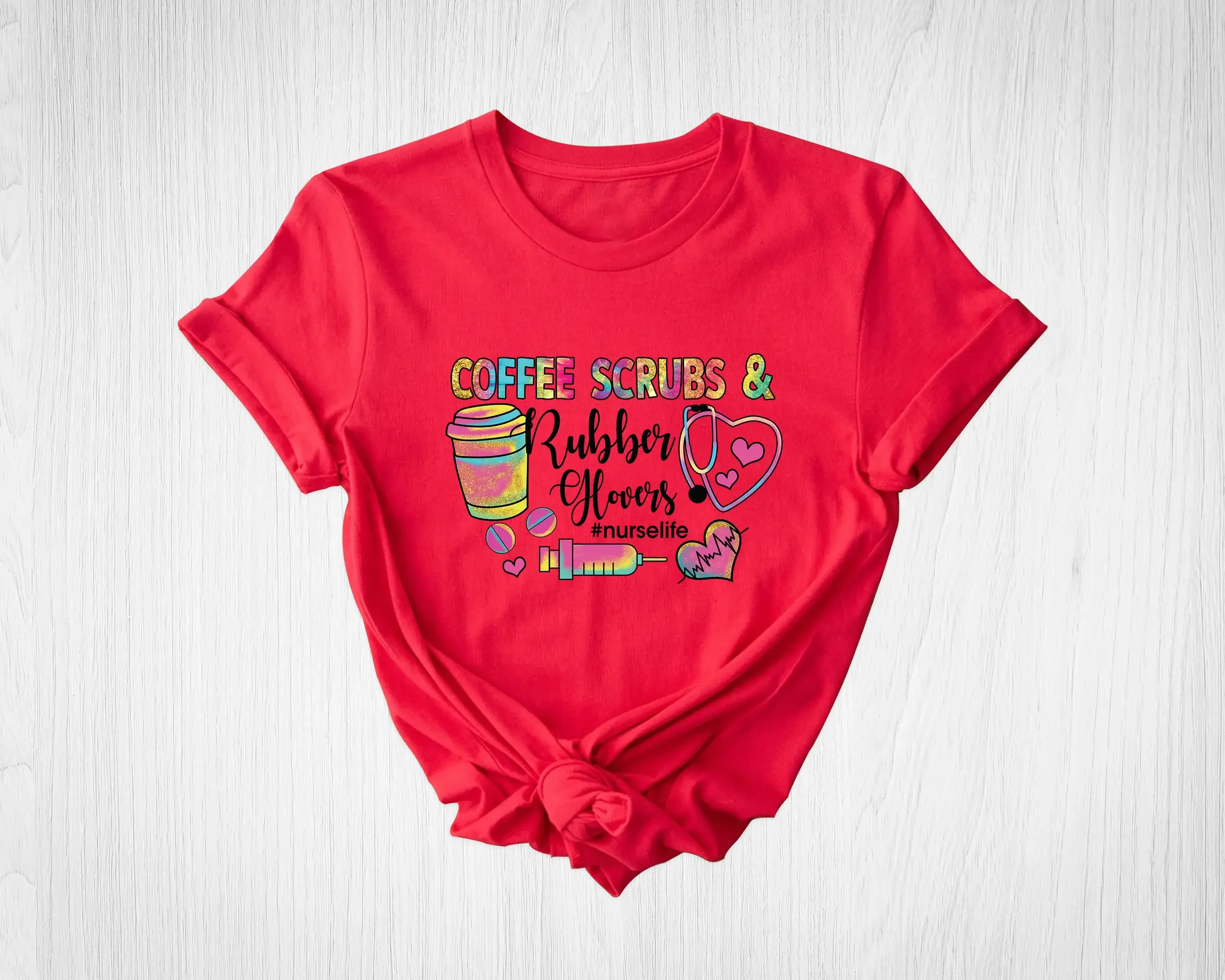 

Кофейные скрабы и резиновые перчатки, футболка для кормления медсестры, забавная жизнь