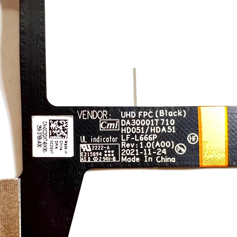 NEW For Dell XPS15 9520 9530 Precision 5570 5580 cable LCD LVDS screen cable LF-L666P 0C2GX7