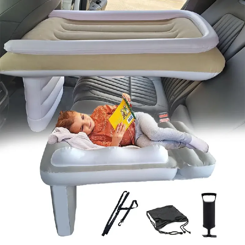 Inflatable Car Airplane Bed Mattress Air Bed Seat For Kid Baby Extender Sleeping Mattress Seat For Travel Car Road Trip
