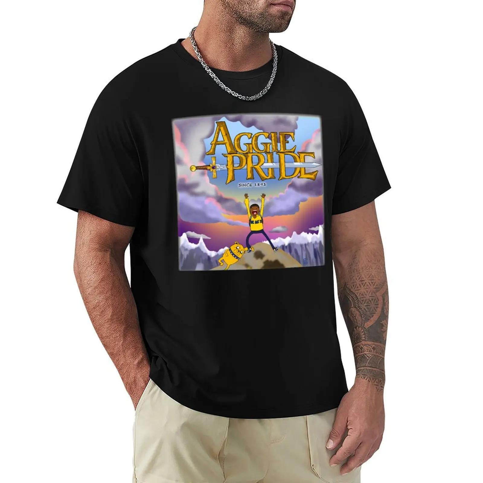 Aggie Pride fade (waves) T-Shirt cotton tshirt 100% T-Shirt