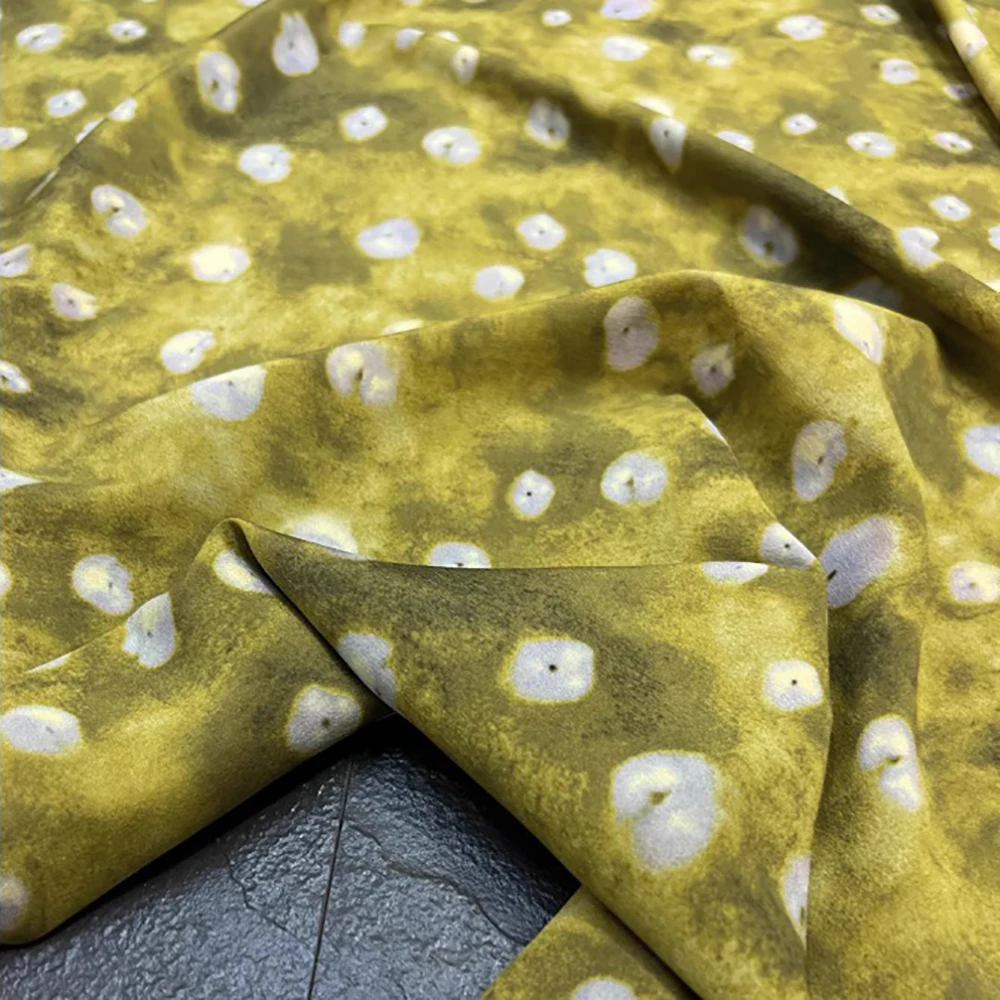 Printed Silk Stretch Crepe Fabric 18momme Width 140cm 100% Pure Silk Crepe High Quality Digital Printing Pattern