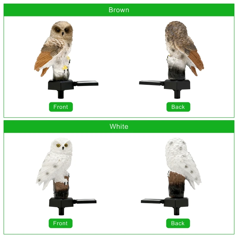 Solar Owl Garden Light, LED Lawn Lamp for Garden Decoration, Waterproof Christmas Lights, Solar Lamp Post