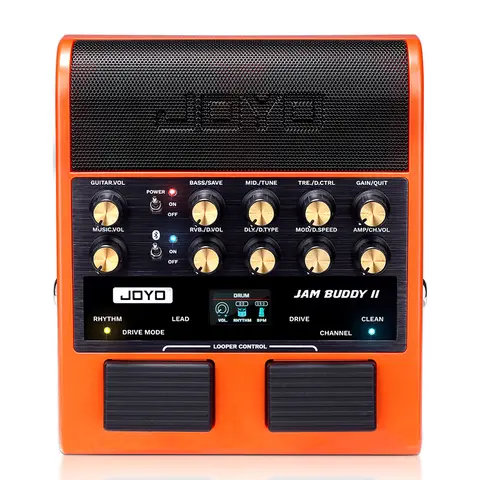 JOYO JAM BUDDY II Amplificateur de pratique de guitare 10W et pédale multi-effets Combo 14 modèles d'amplis 36 motifs de batterie et boucleur avec Bluetooth/OTG