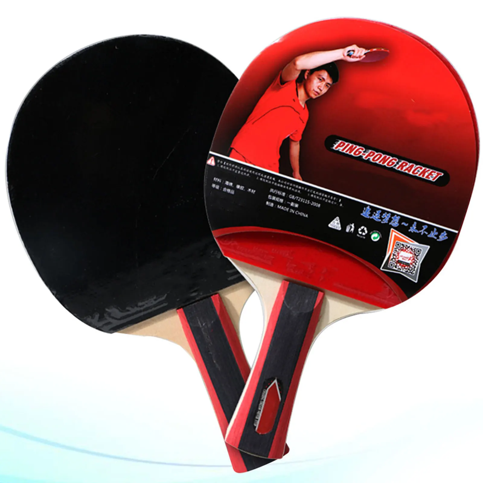 

Table Tennis Racket Set Pong Bats Balls Anti slip Grip Training High Elastic Surface Control Defense Indoor Outdoor Suitable All