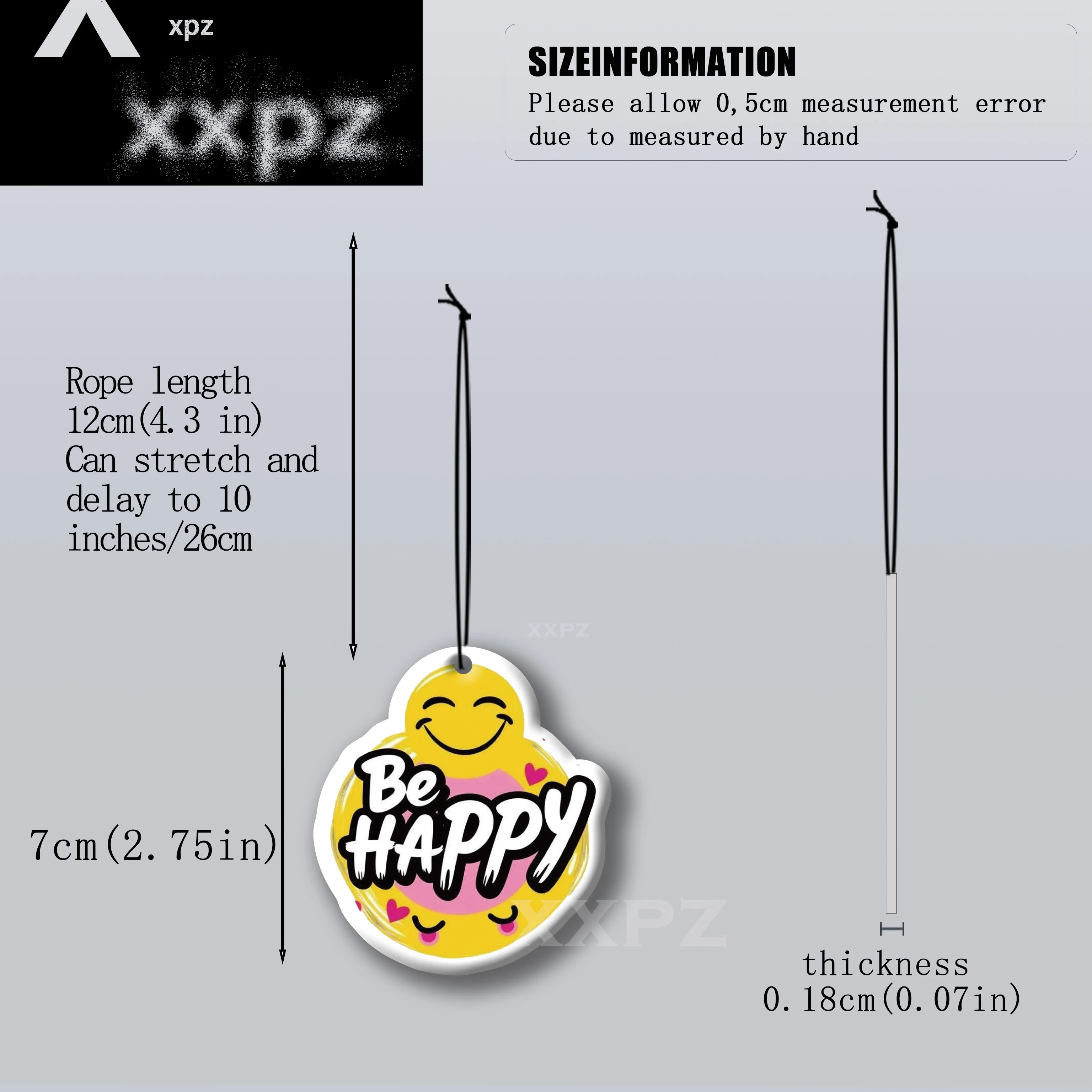 1/3pcs Smiley Face Car Air Freshener Auto Parts Car Hanging Cute Smile Design Interior Decor Charm Gift for Friends Lavender