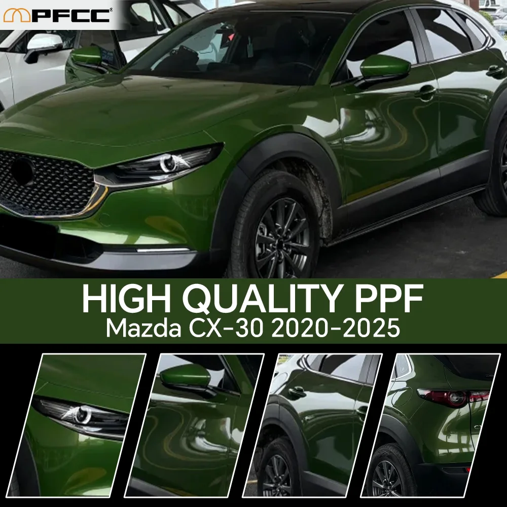 For Mazda CX30 CX-30 2020-2025 TPU Bumper Hood Scratch-Resistant Self-Healing Paint Protection Film Invisible Pre-cut PPF ﻿Kit
