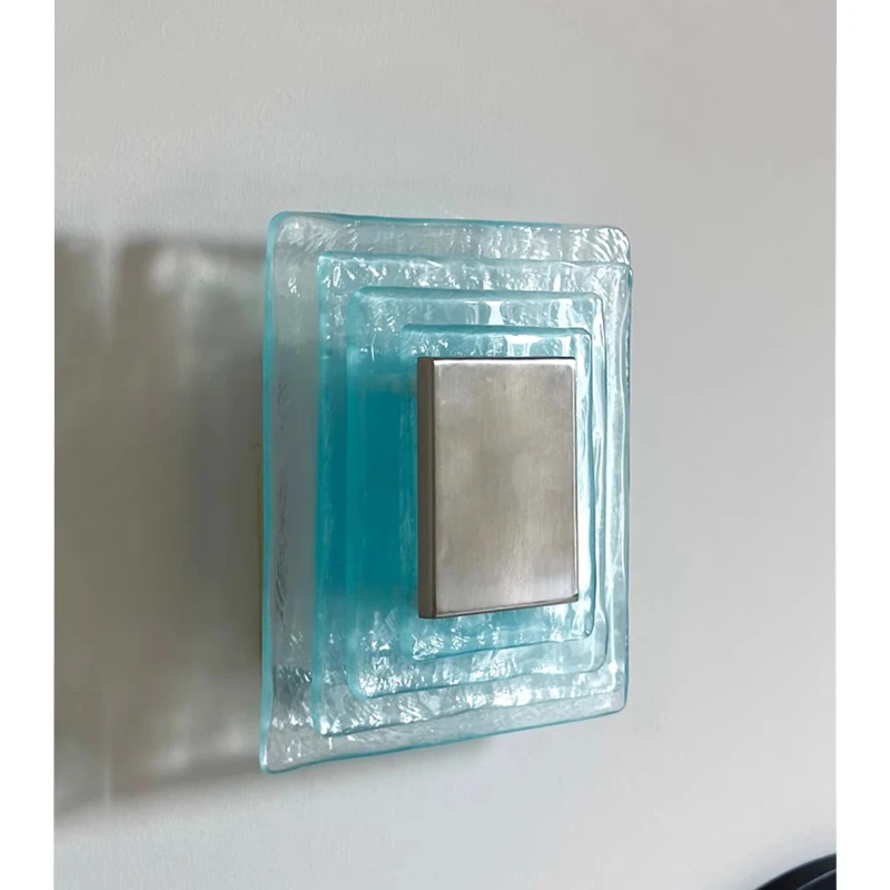

Glass glacier blue color scheme bedroom bedside lamp living room ambient light