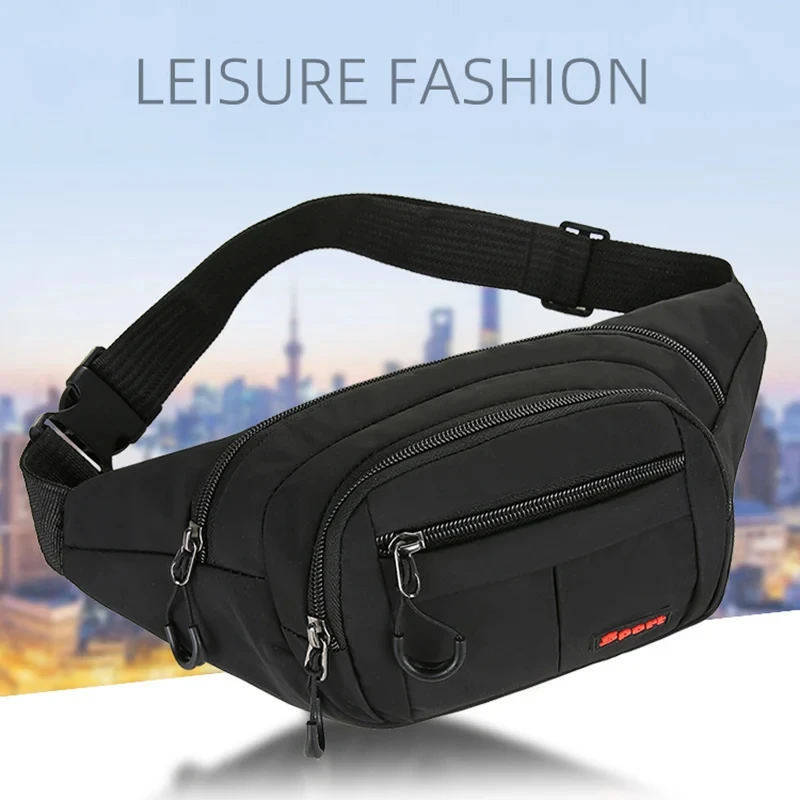 Men's Waist Bag Sports Fanny Running Shoulder Packs Outdoor Hands-Free Wallets Male Multi-Pockets Chest Bag for Hiking XA590C