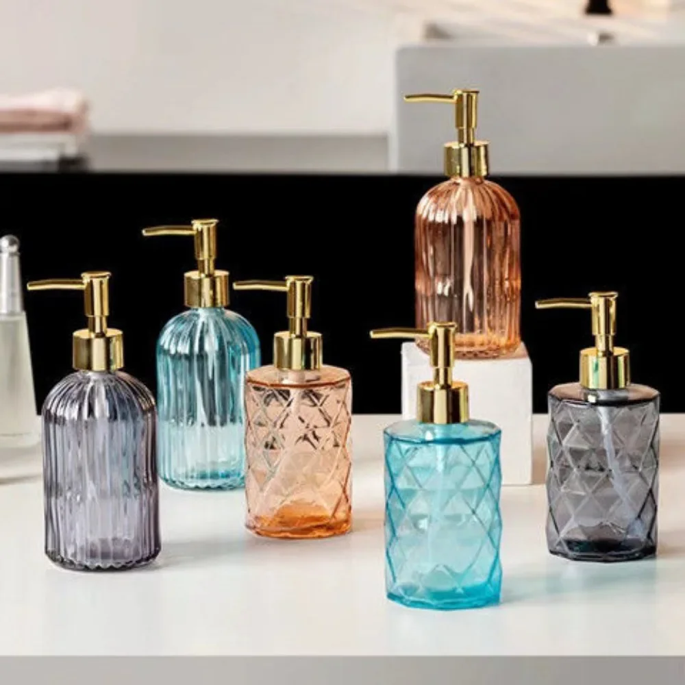 Creative Crystal Glass Hand Sanitizer Bottle Household Soap Dispenser Lotion Sub Bottling Shampoo Bottle Bathroom Accessories