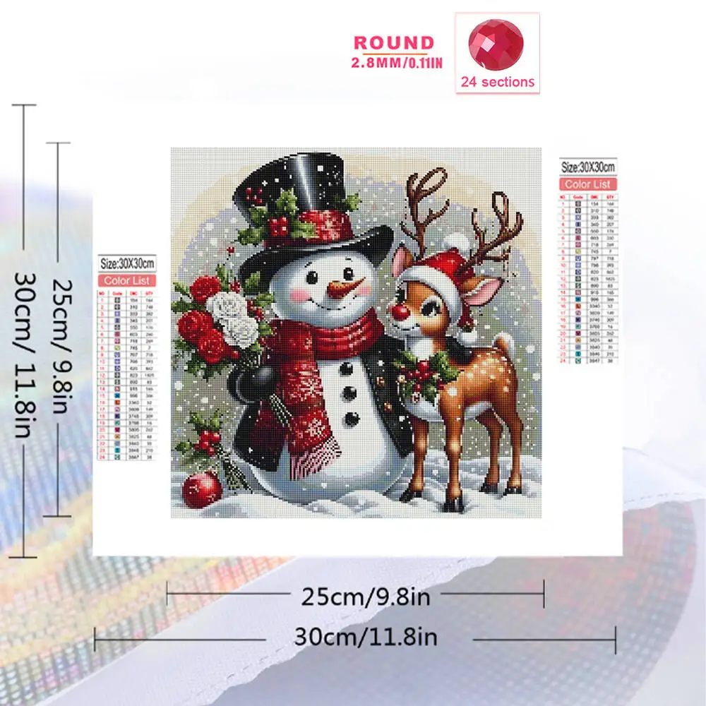 Evershine 5D Diamond Mosaic Snowman DIY Full Square Round Deer Diamond Painting Winter Landscape New Arrival Christmas Gifts