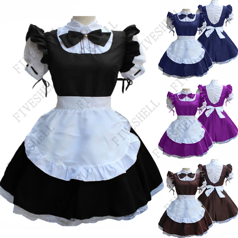 

Medieval Women Maid Outfit Lolita Dress Cute Cosplay Anime Black White Apron Cosplay Maid Dress Men Uniform Cafe Costume Mucama