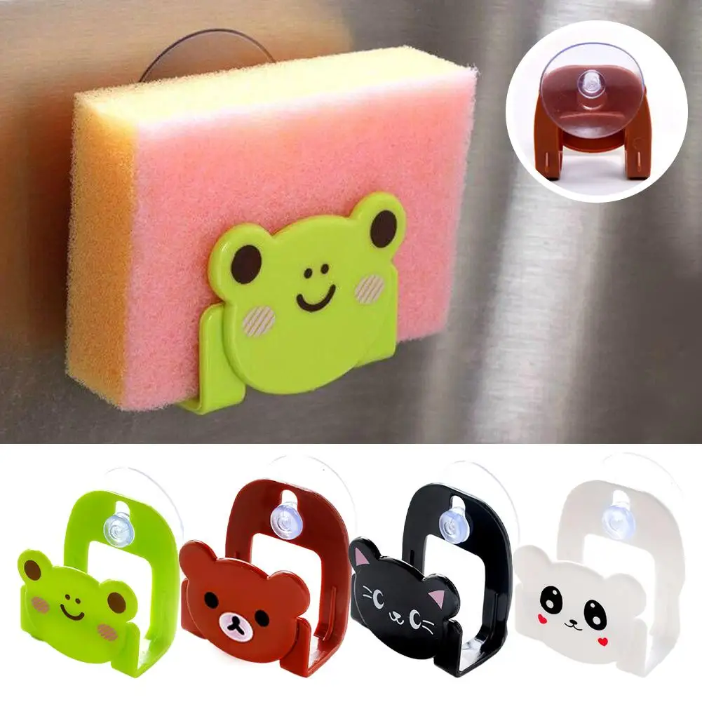 Cartoon Sponge Rag Holder Kitchen Sink Rustproof Dispenser Holder Accessories Tools Kitchen Brush Decoration Storage Gadget W6J5