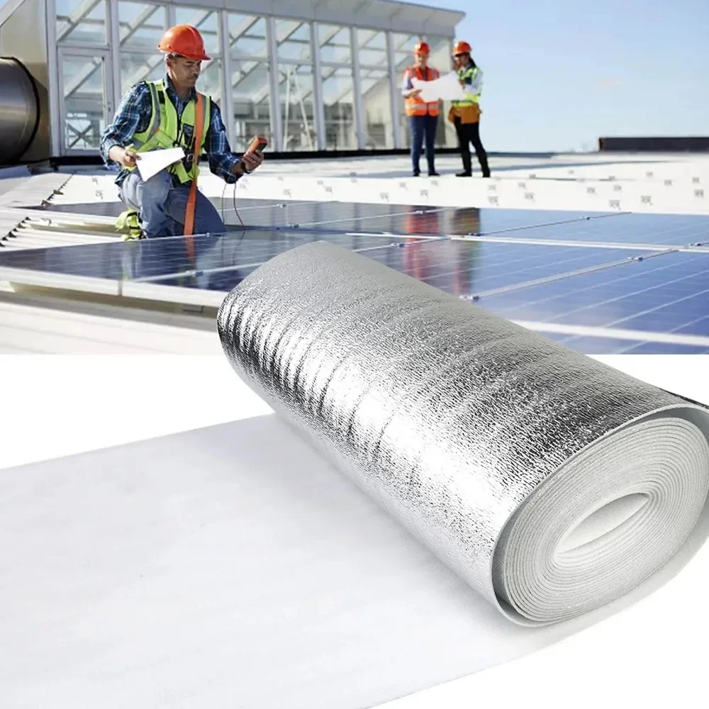 0.5x5m Reflective Insulation Roll Foam Core Radiant Barrier Reflective Aluminum Foil Wrap Insulation Sheet Thermal Shield for RV