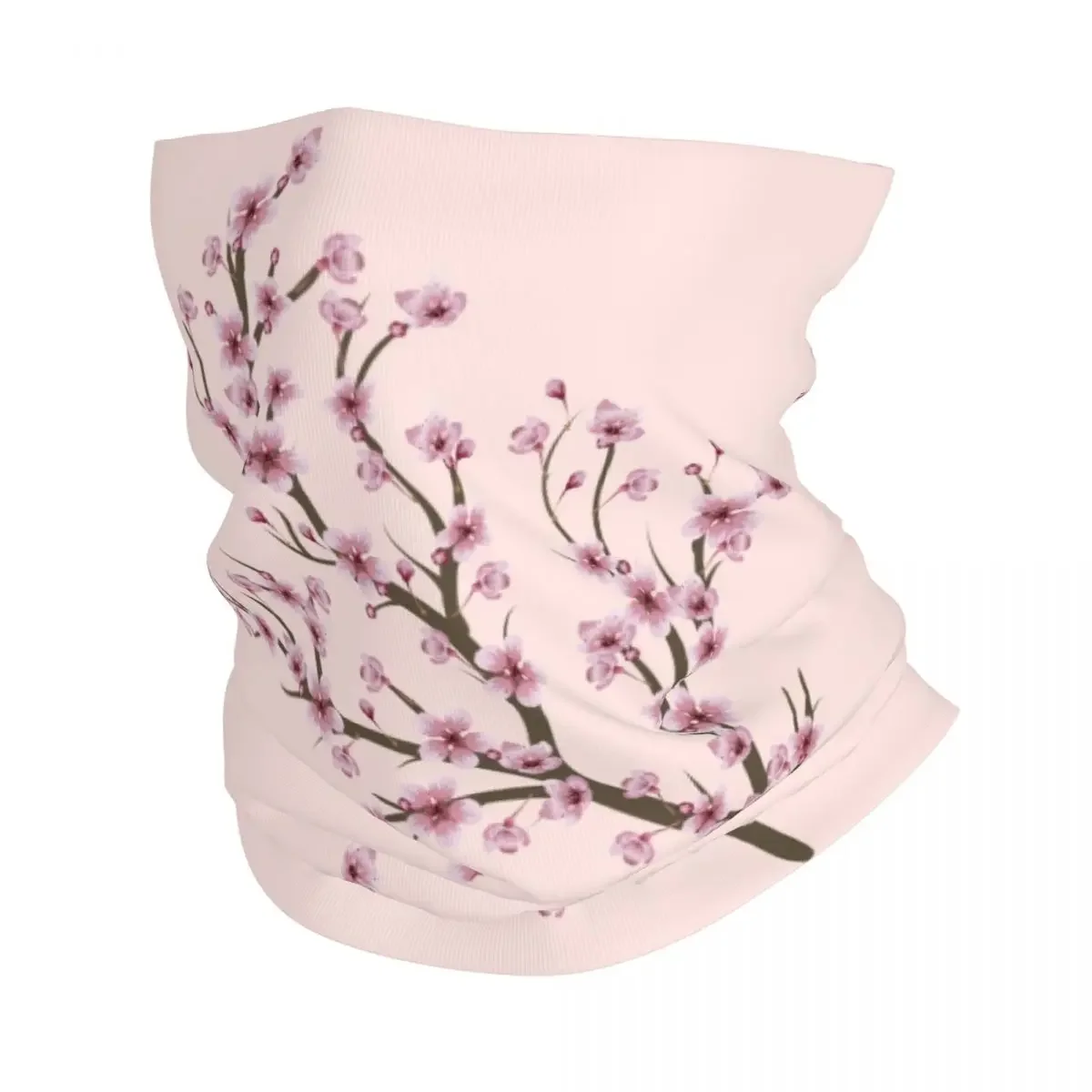 Blooming Sakura Branch Bandana Winter Neck Warmer Women Windproof Wrap Face Scarf Cherry Blossom Japanese Flower Gaiter Headband