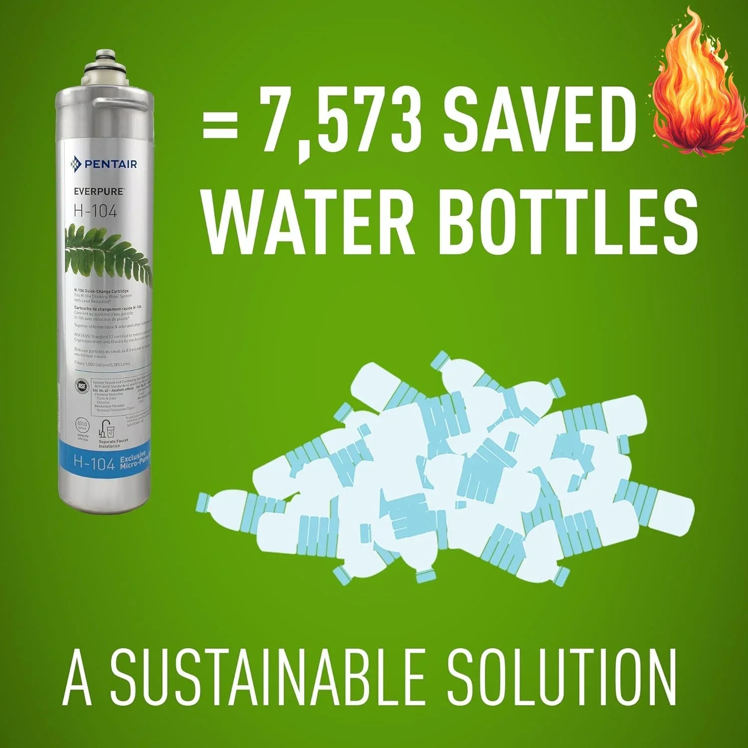 

Быстросменный фильтрующий картридж H-104, EV961211, для использования в системе очистки питьевой воды Everpure H-104, емкость 1000 галлонов