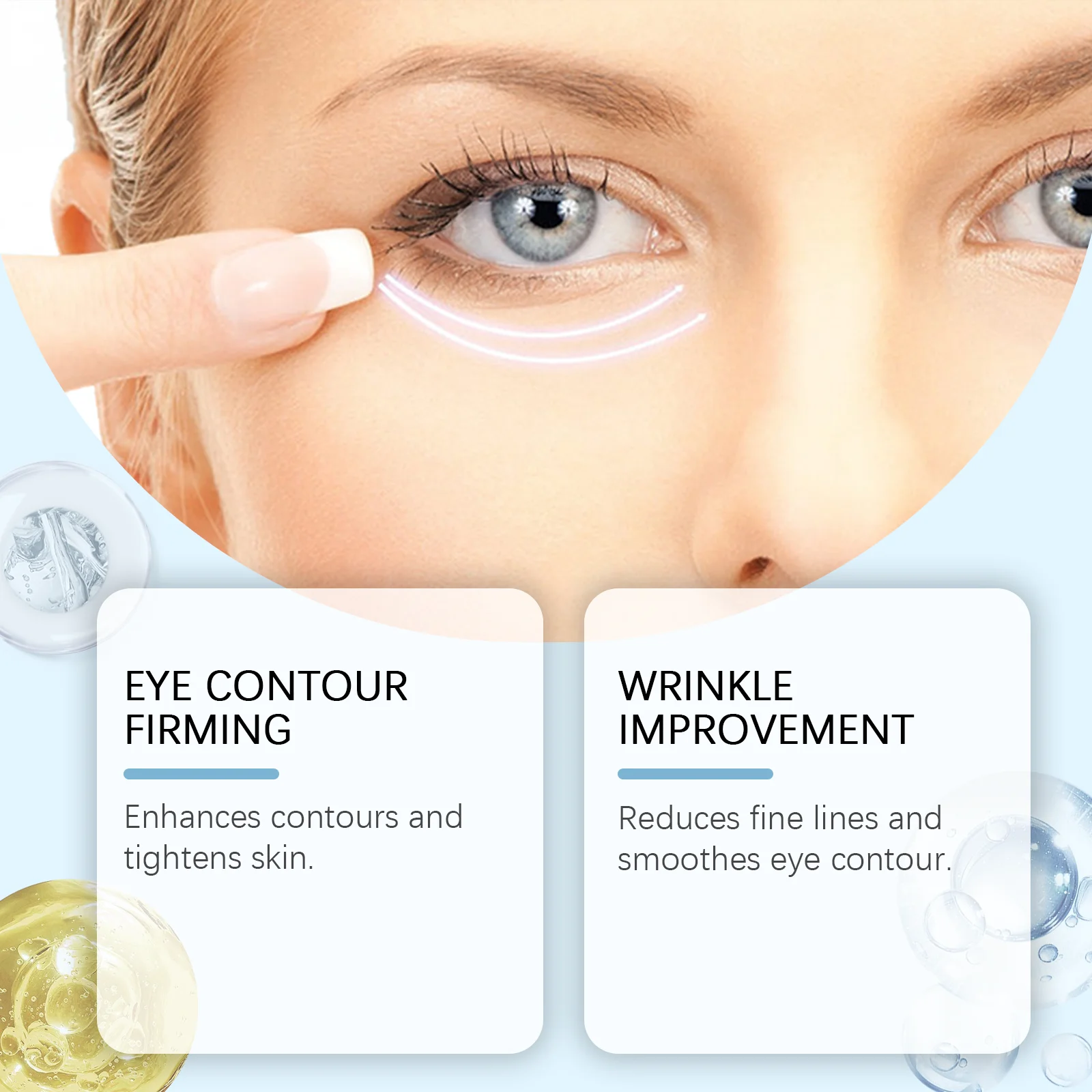 Crème éclaircissante pour les yeux, Anti-poches, estompe les ridules, raffermissant, hydratant, soin sous les yeux, collagène