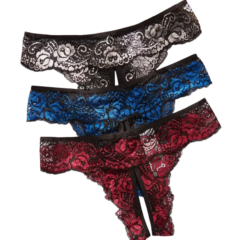  Crotchless Low Waist Thongs Invisible Lace Underwear Women Comfortable Panties Intimates Underpants Briefs Female Lingerie