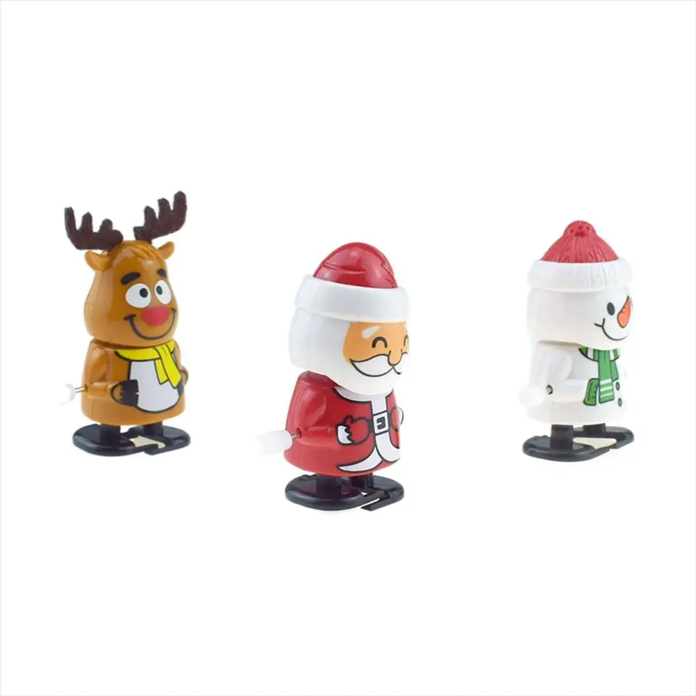 Jouets à remonter de la série de Noël, jouets de saut, wapiti, bonhomme de neige, horloge, dessin animé, secouer la tête, père Noël, marche, beurre