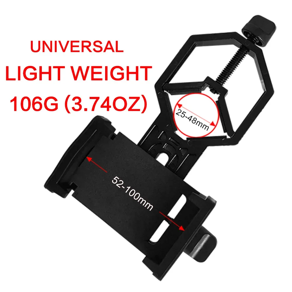 

Universal Cell Phone Adapter Clip Mount Binocular Monocular Spotting Scope Telescope Support Eyepiece Diameter 25-48mm