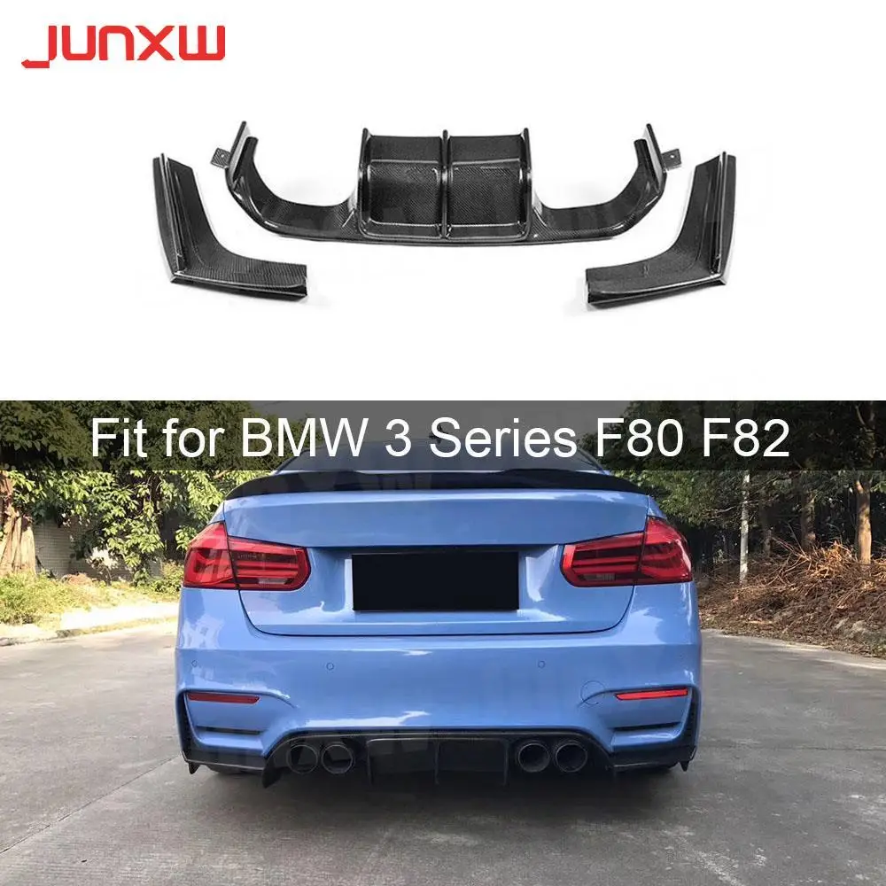 

Rear Bumper Lip Spoiler Diffuser Real Carbon Fiber for BMW 3 Series F80 M3 F82 M4 2014-2018 Standard Convertible Rear Diffuser