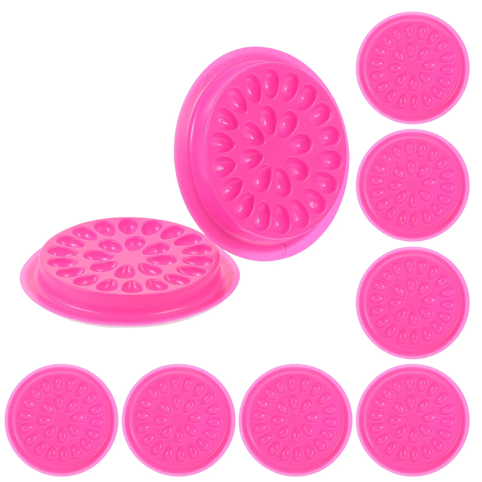 Bandeja de cílios em forma de flor, 20 peças, para enxertia, extensão, cola, armazenamento, rosado, leve, suporte de cílios, placa de mão, ferramenta de maquiagem