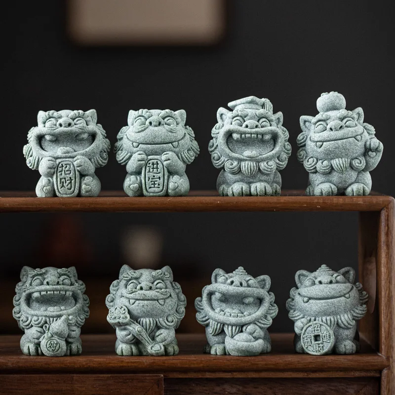 National Fashion Cute Little Lion Tea Ornaments Decoration Creative Fortune Jinbao Bocai Ruyi Fenglion Master Tea Table Tea Room