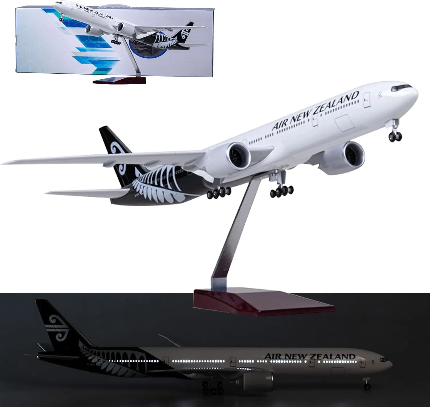 

Model Planes B777 Air New Zealand 47cm Resin Die-Cast Airplane W Light And Wheel Landing Gear Collected Gift For Aviation