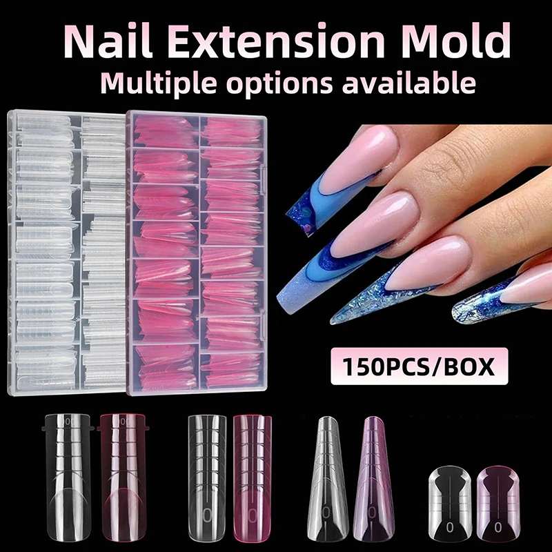 120Pcs ABS Crystal Armor Model With Scale Nail Forms Manicure Extensions False Nail Tips Quick Building Gel Mold Nail Art Salon