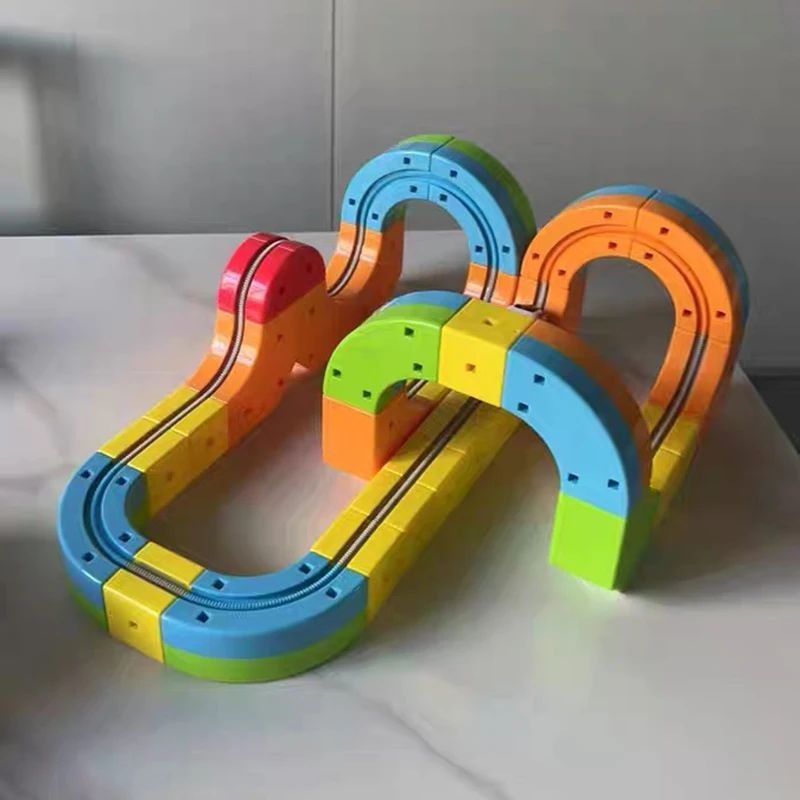 Diy Magnetic Assembly Model Toy Train Car For Gift Children Educational Electric Magnetic Levitation Train Track Cube 3d Boy