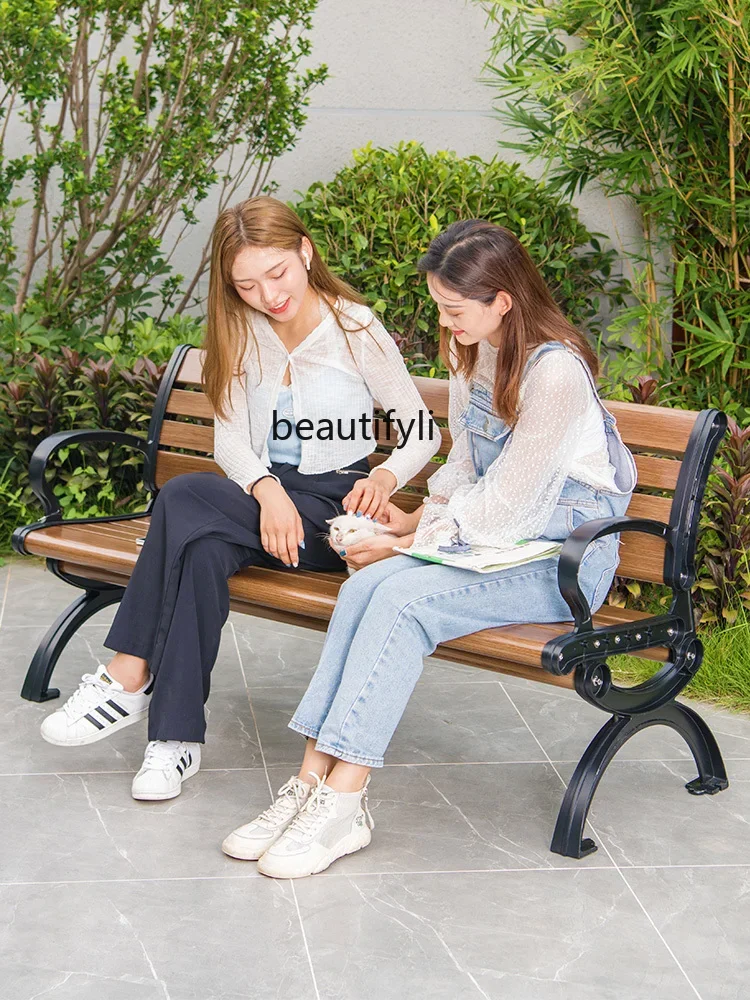 Outdoor Park Chair Outdoor Bench Seat Leisure Long Chair Sun-Resistant Simple Bench on the Square Armchair Chair