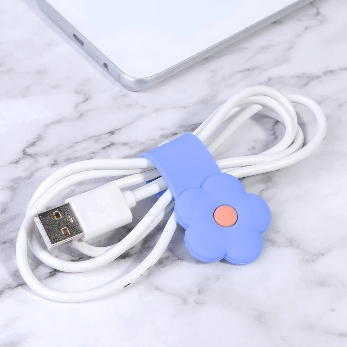 

2pcs Silicone Headphone Cord Organizer Mini Cable Winder For Cellphone Charging Lines Compact Lightweight With Press Button