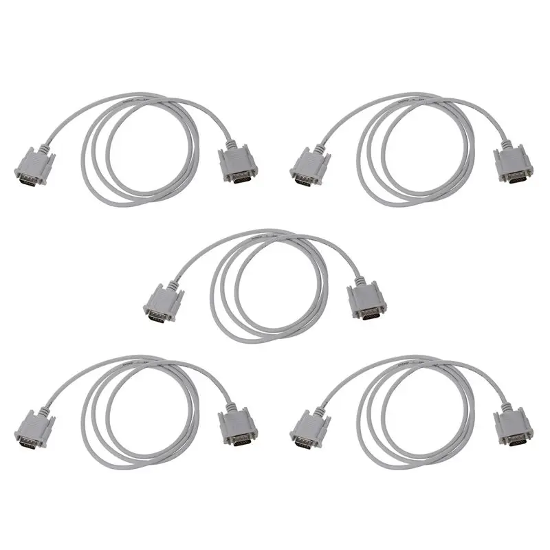 ABRI-5X VGA DB15 Male To RS232 DB9 Pin Male Adapter Cable / Video Graphic Extension Cable (White, 1.4M)