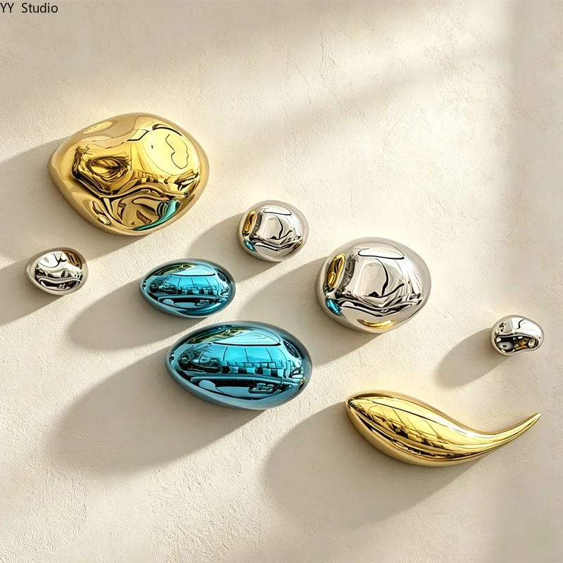 Wall Decoration Electroplating Simulation Stone Pendant Stereo Stone Wall Hanging Living Room Wall Pendant Background Decor