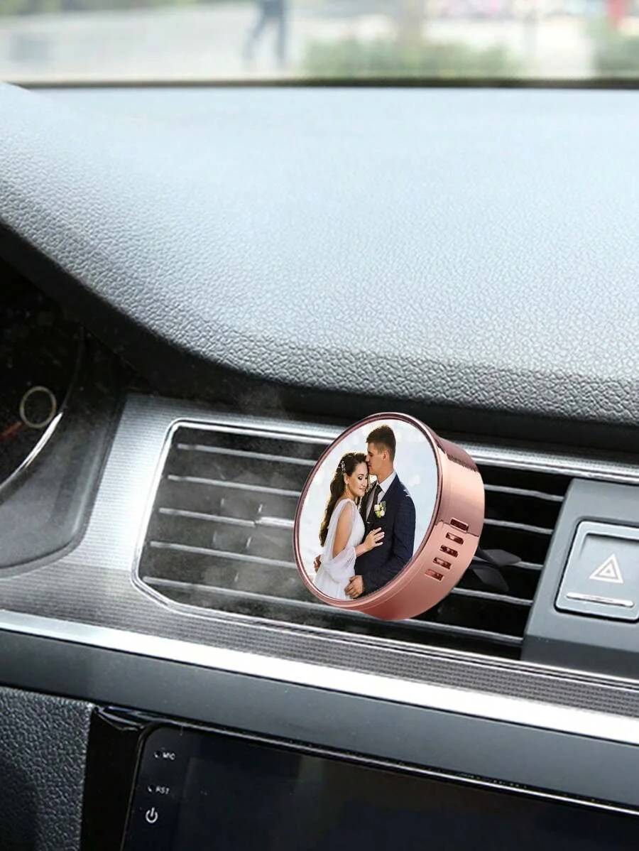 Clipe aromatizador de carro personalizado com foto personalizada, decoração personalizada para carro, acessório para ventilação do carro.