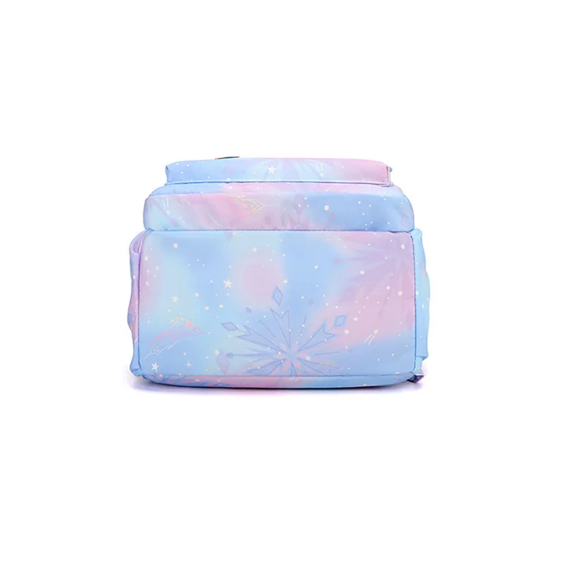 Bohemian-Style Stitch Cartoon Pattern Rainbow Nylon Backpack, Gradient Color Design, Lightweight & Large-Capacity Travel Backpac