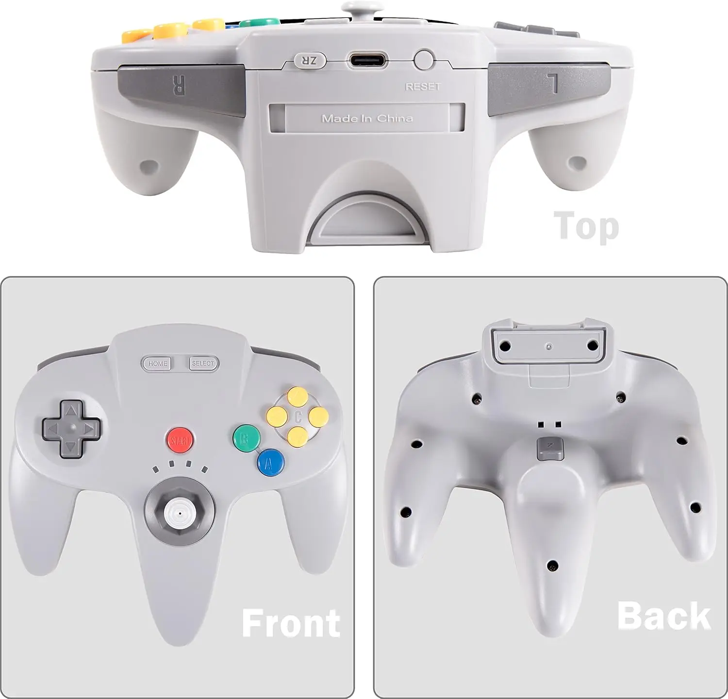 2.4 GHz Wireless Controller for N64 Switch Online ,USB & for N64 Receiver Plug and Play,for Windows PC iOS Mac Raspberry Pi