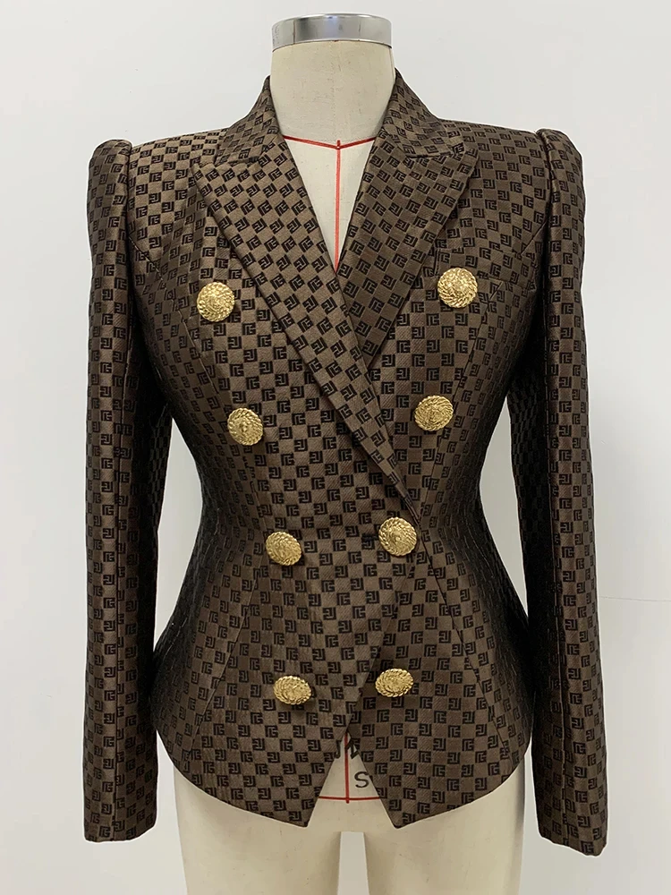 

Newest 2024 SS Designer Jacket Women's Double Breasted Slim Fitting Monogram Jacquard Blazer