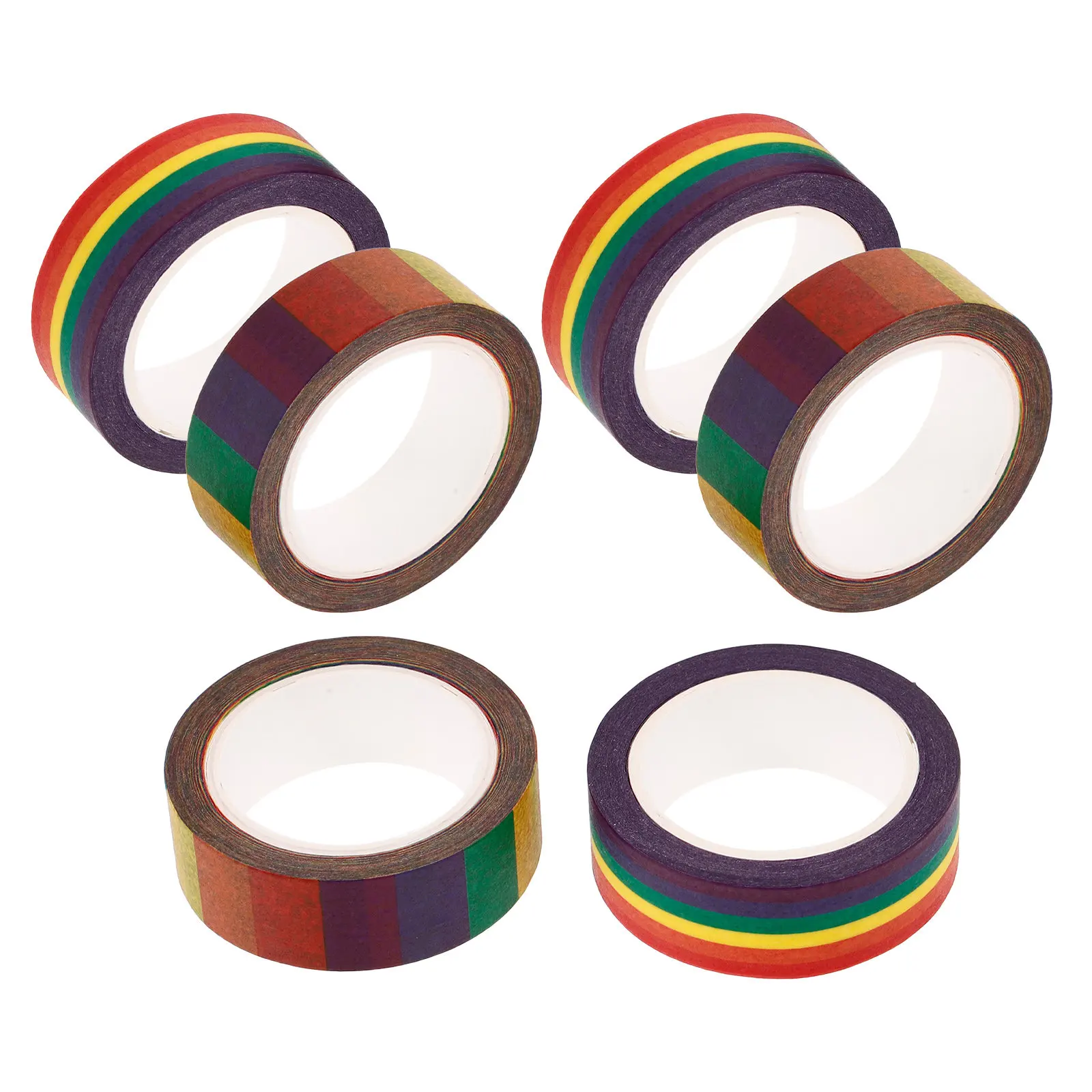 

6 Rolls Rainbow Color Washi Tape Set Japanese Paper Decorative Masking Tape for DIY Crafts Planner Notebook Scrapbooking Journal