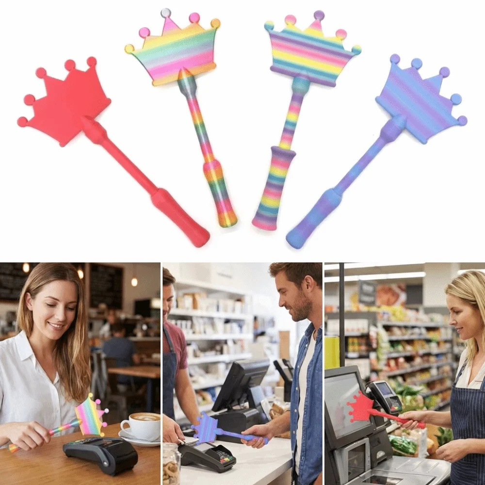 

Creative 3D Print Wand Tap To Pay Portable Convenient Checkout Telescoping Credit Card Holder Cute Crown Design