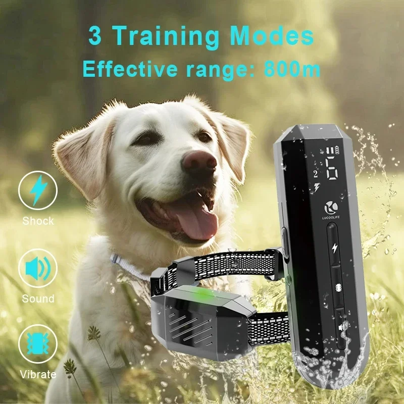 

New Smart Barking Stop Dog Waterproof Collar with 3 Training Modes, Remote 2600FT Dog Shock Collar Rechargeable Training Collar