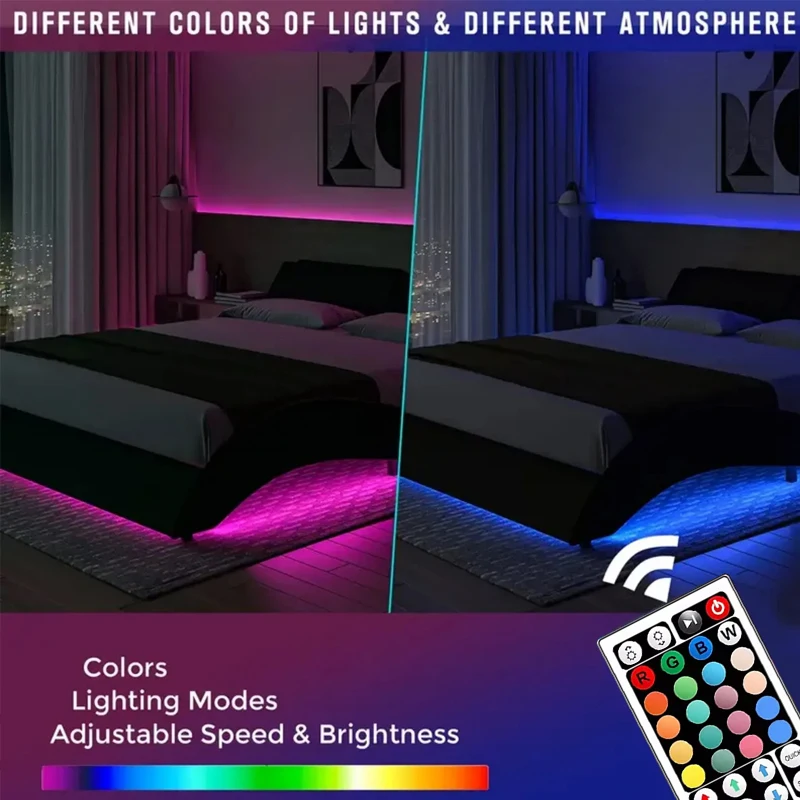 Conception flexible de bande LED RVB 5 m 10 m 20 m 30 m 40 m, avec télécommande et éclairage RVB couleur utilisé pour le lit familial rétro-éclairé TV